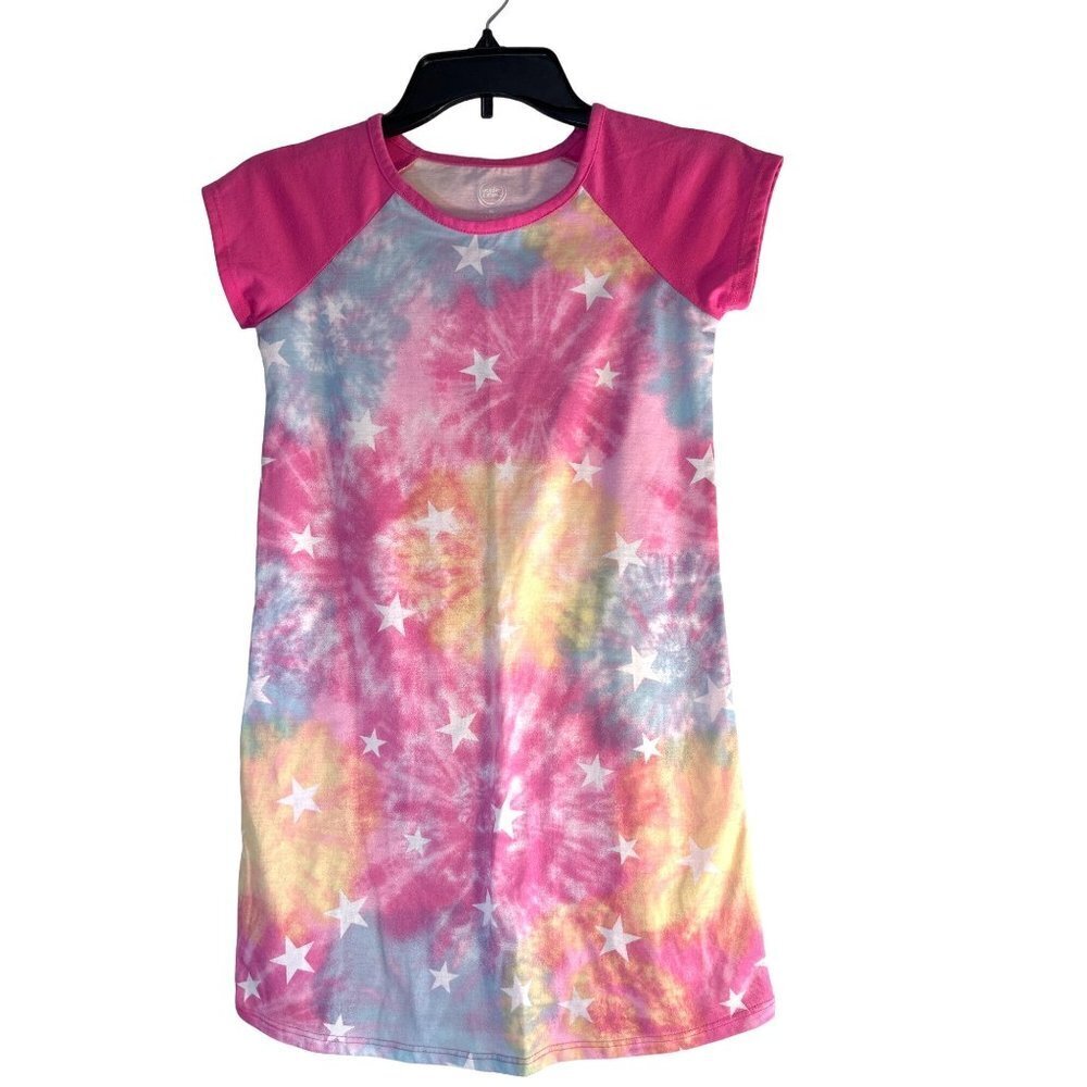 Wonder Nation Girls Nightgown Pink Tye Dye Size M 7-8